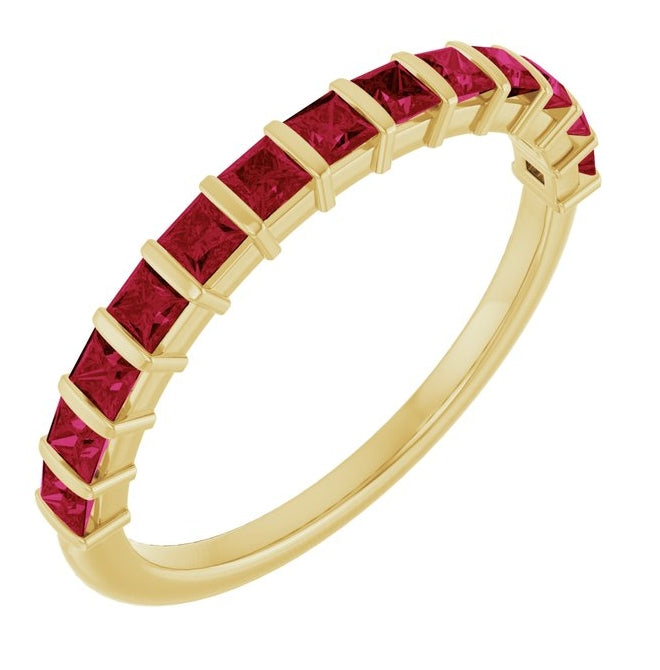 14K Yellow Or White Gold Square 2 X 2 Mm Polished Lab-Grown Anniversary Band
