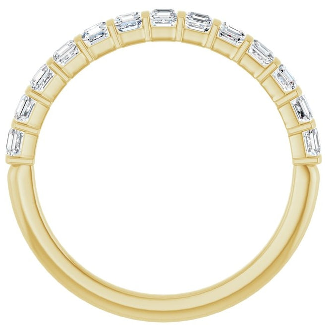 14K Yellow Gold Asscher 2 X 2 Mm Polished 5/8 Ctw Lab-Grown Diamond Anniversary Band Size 7