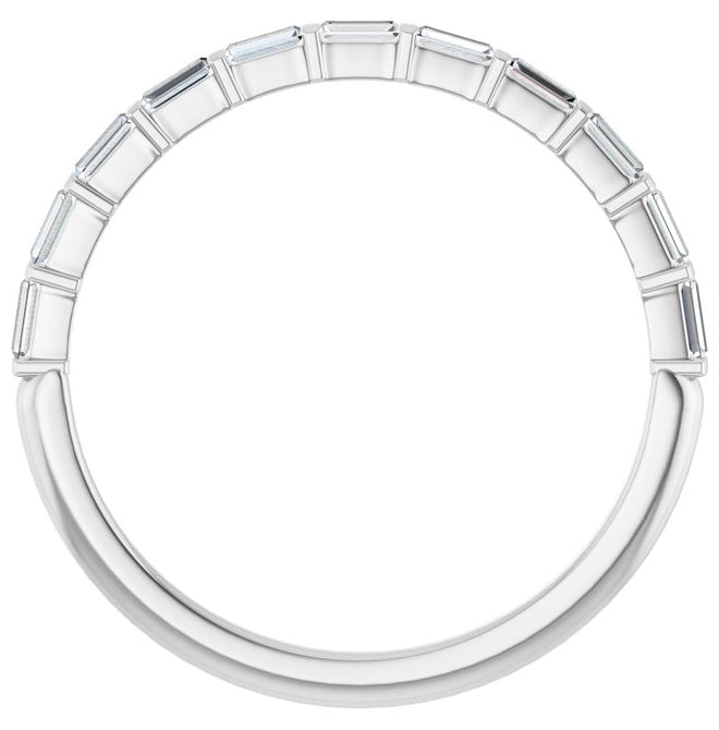 14K Yellow Or White Gold Straight Baguette 2.5 X 1 Mm Polished 1/5 Ctw Lab-Grown Diamond Anniversary Band