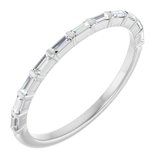 14K Yellow Or White Gold Straight Baguette 2.5 X 1 Mm Polished 1/5 Ctw Lab-Grown Diamond Anniversary Band