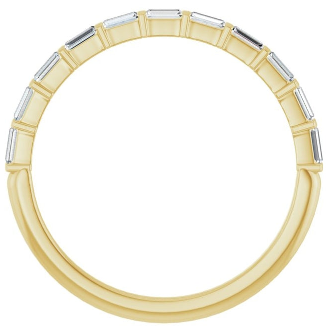 14K Yellow Or White Gold Straight Baguette 2.5 X 1 Mm Polished 1/5 Ctw Lab-Grown Diamond Anniversary Band