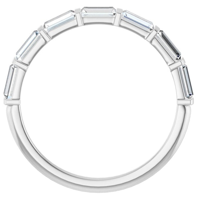 Platinum Straight Baguette 4 X 2 Mm Polished 3/4 Ctw Lab-Grown Diamond Anniversary Band Size 7