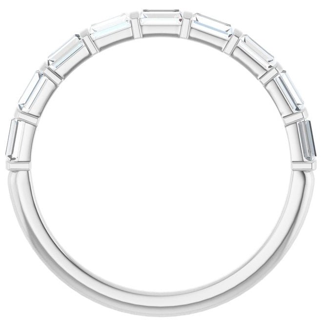 14K Yellow Or White Gold Straight Baguette 3 X 1.75 Mm Polished 1/2 Ctw Lab-Grown Diamond Anniversary Band