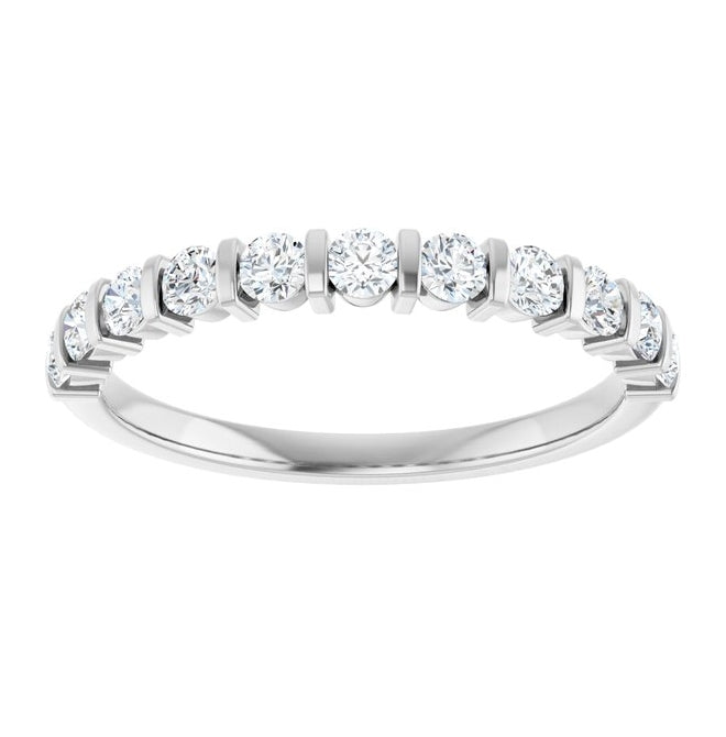 14K Yellow Or White Gold Round 2.25 Mm Polished Lab-Grown Anniversary Band