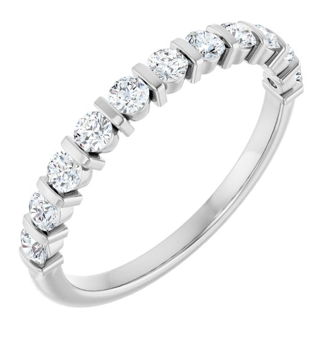 14K Yellow Or White Gold Round 2.25 Mm Polished Lab-Grown Anniversary Band