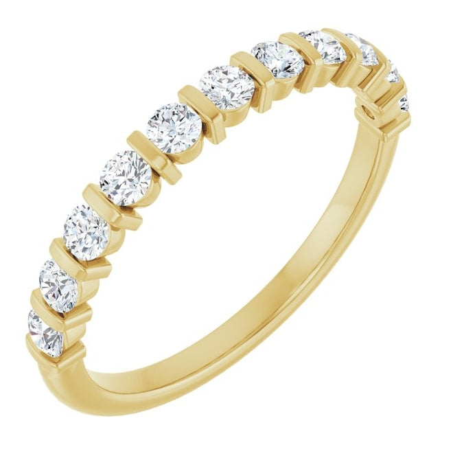 14K Yellow Or White Gold Round 2.25 Mm Polished Lab-Grown Anniversary Band