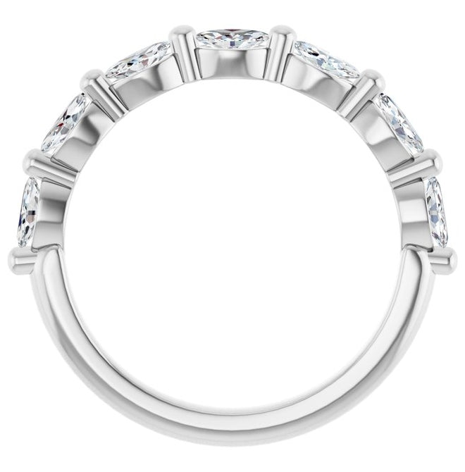 14K Yellow Or White Gold Marquise 4.25 X 2.25 Mm Polished 5/8 Ctw Lab-Grown Diamond Anniversary Band Size 7