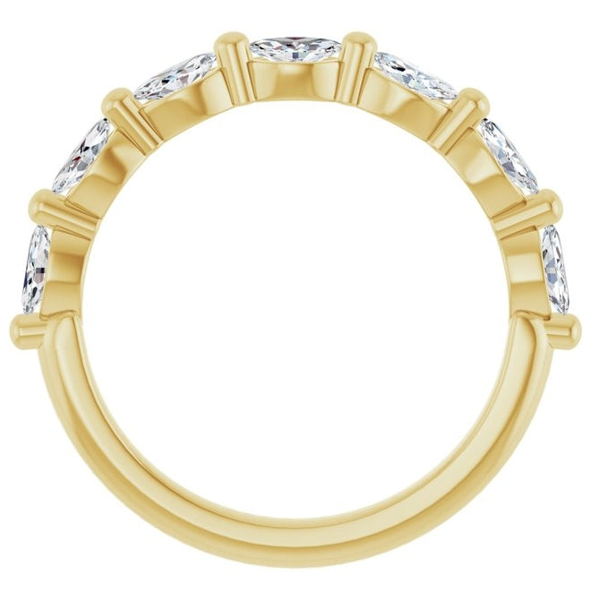 14K Yellow Or White Gold Marquise 4.25 X 2.25 Mm Polished 5/8 Ctw Lab-Grown Diamond Anniversary Band Size 7