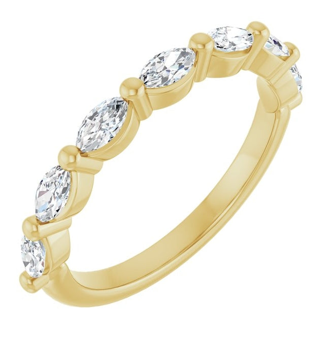 14K Yellow Or White Gold Marquise 4.25 X 2.25 Mm Polished 5/8 Ctw Lab-Grown Diamond Anniversary Band Size 7