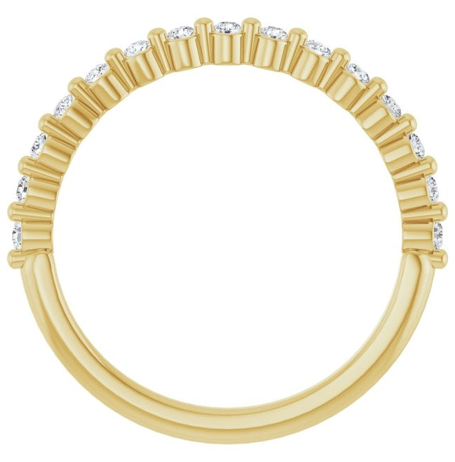14K Yellow Or White Gold Round 1.5 Mm Polished 1/5 Ctw Lab-Grown Diamond Anniversary Band Size 7