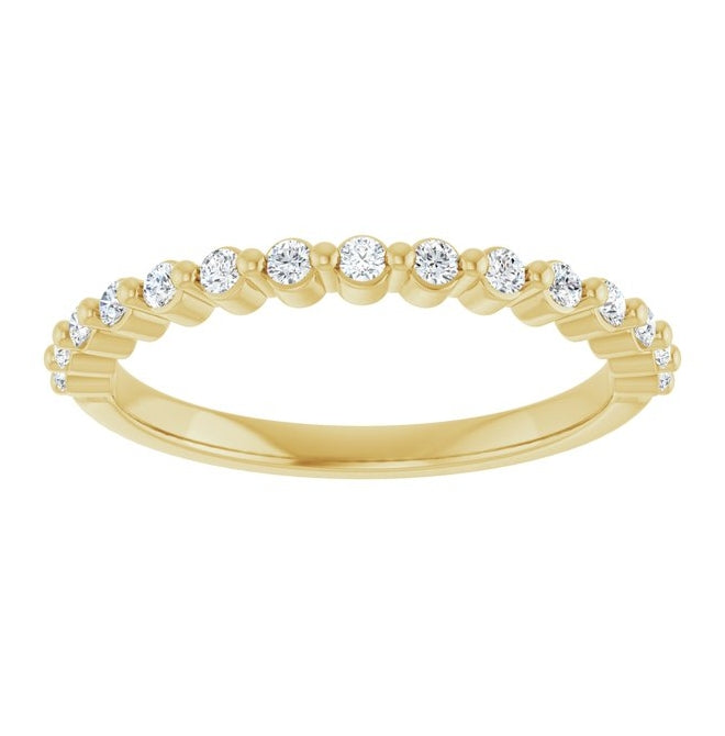 14K Yellow Or White Gold Round 1.5 Mm Polished 1/5 Ctw Lab-Grown Diamond Anniversary Band Size 7