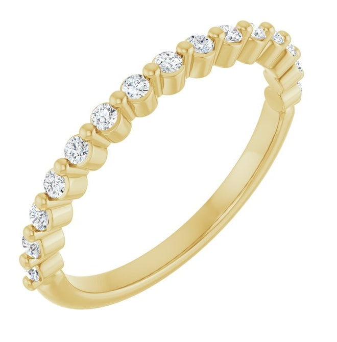14K Yellow Or White Gold Round 1.5 Mm Polished 1/5 Ctw Lab-Grown Diamond Anniversary Band Size 7