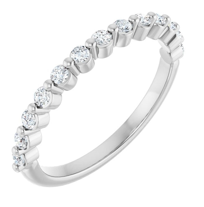 14K Yellow Or White Gold Round 1.7 Mm Polished 1/4 Ctw Lab-Grown Diamond Anniversary Band Size 7