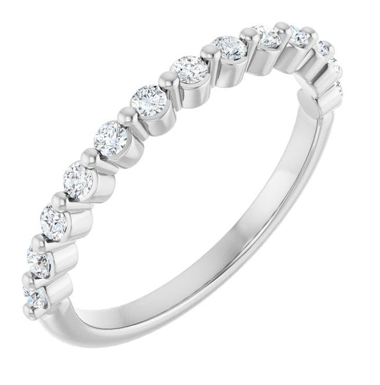 14K Yellow Or White Gold Round 1.7 Mm Polished 1/4 Ctw Lab-Grown Diamond Anniversary Band Size 7