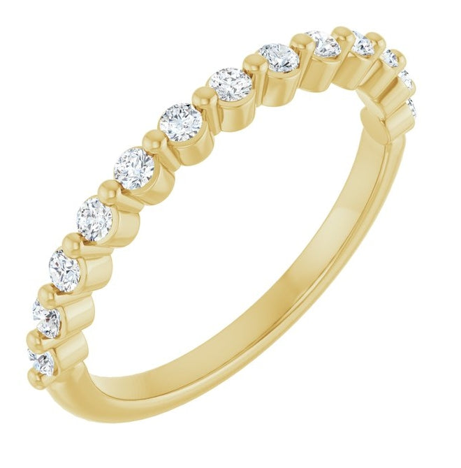 14K Yellow Or White Gold Round 1.7 Mm Polished 1/4 Ctw Lab-Grown Diamond Anniversary Band Size 7