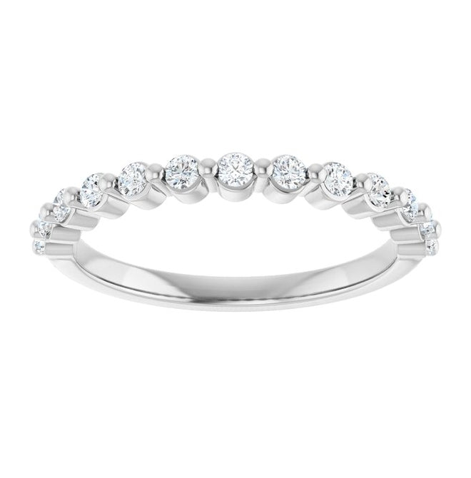 14K Yellow Or White Gold Round 1.75 Mm Polished 1/4 Ctw Lab-Grown Diamond Anniversary Band Size 7