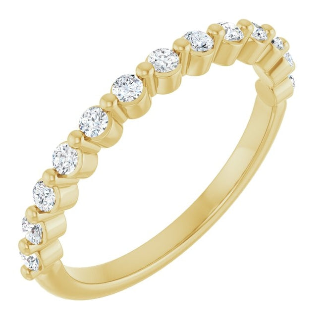 14K Yellow Or White Gold Round 1.75 Mm Polished 1/4 Ctw Lab-Grown Diamond Anniversary Band Size 7