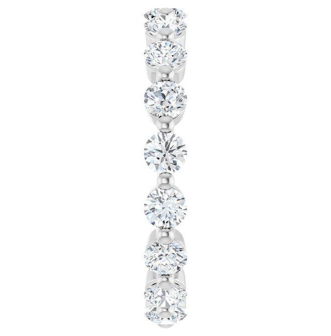 14K White Gold Round 3 Mm Si2-Si3, G-H  Polished 1 3/4 Ctw Natural Diamond Eternity Band Size 7