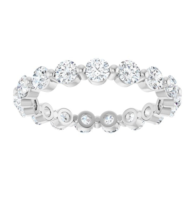 14K Yellow Or White Gold Round 3 Mm Vs, F+  Polished 1 1/2 Ctw Lab-Grown Diamond Eternity Band Size 7