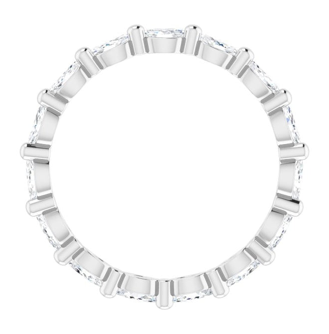 Platinum Marquise 3.5 X 1.75 Mm Si2-Si3, Ghi  Polished 5/8 Ctw Natural Diamond Eternity Band Size 6
