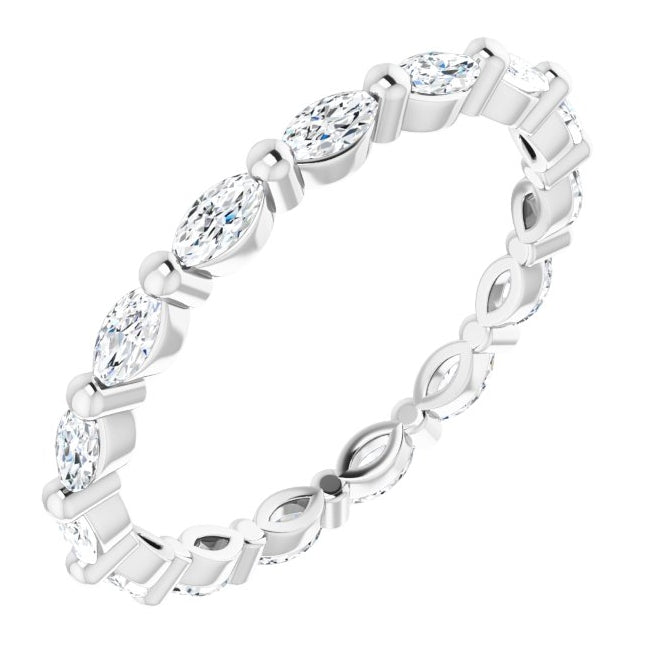 Platinum Marquise 3.5 X 1.75 Mm Si2-Si3, Ghi  Polished 5/8 Ctw Natural Diamond Eternity Band Size 6