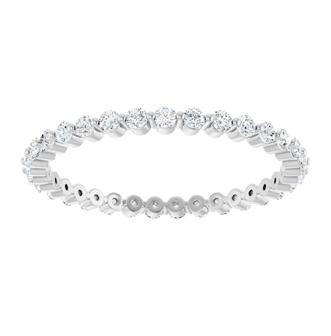 14K Yellow Or White Gold Round 1.5 Mm Vs, F-G  Polished 1/2 Ctw Lab-Grown Diamond Eternity Band Size 7