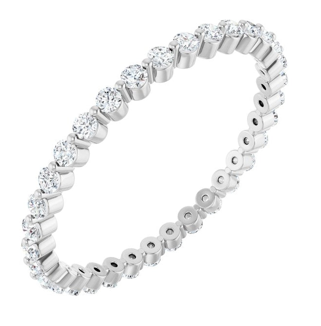 14K Yellow Or White Gold Round 1.5 Mm Vs, F-G  Polished 1/2 Ctw Lab-Grown Diamond Eternity Band Size 7
