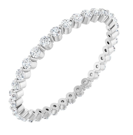 14K Yellow Or White Gold Round 1.5 Mm Vs, F-G  Polished 1/2 Ctw Lab-Grown Diamond Eternity Band Size 7