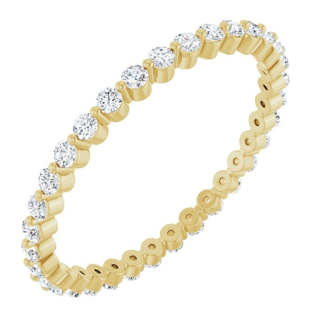 14K Yellow Or White Gold Round 1.5 Mm Vs, F-G  Polished 1/2 Ctw Lab-Grown Diamond Eternity Band Size 7
