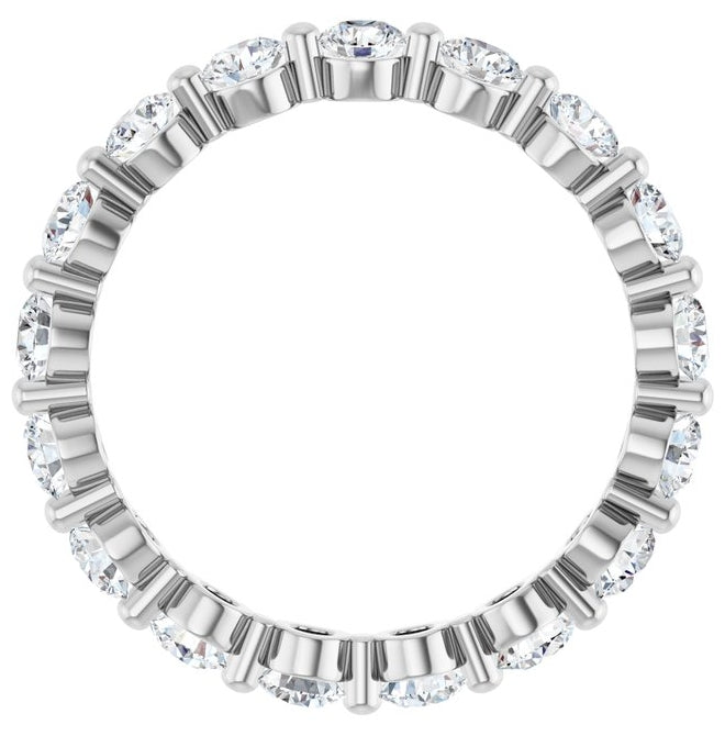 14K Yellow Or White Gold Round 3 Mm Vs, F+  Polished 1 1/2 Ctw Lab-Grown Diamond Eternity Band Size 7
