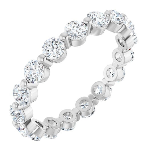 14K Yellow Or White Gold Round 3 Mm Vs, F+  Polished 1 1/2 Ctw Lab-Grown Diamond Eternity Band Size 7
