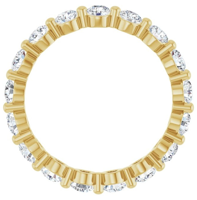 14K Yellow Or White Gold Round 3 Mm Vs, F+  Polished 1 1/2 Ctw Lab-Grown Diamond Eternity Band Size 7