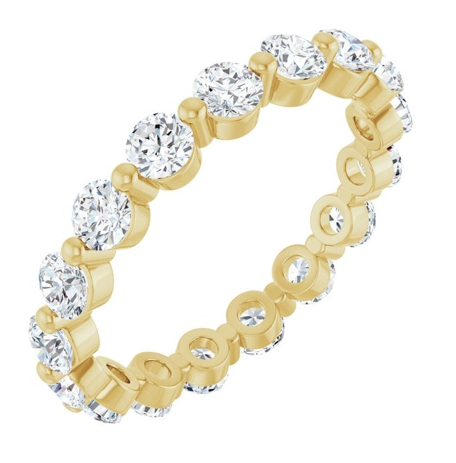 14K Yellow Or White Gold Round 3 Mm Vs, F+  Polished 1 1/2 Ctw Lab-Grown Diamond Eternity Band Size 7