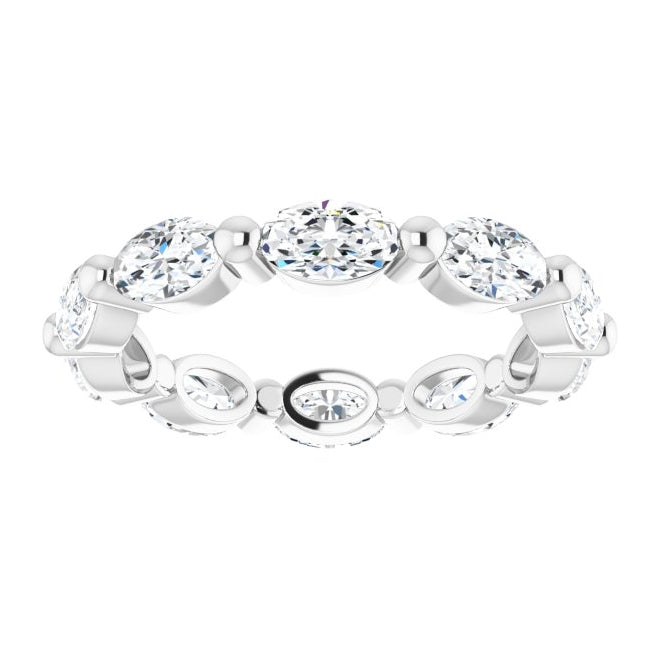 14K Yellow Or White Gold Oval 5 X 3 Mm Vs, F-G  Polished 1 9/10 Ctw Lab-Grown Diamond Eternity Band