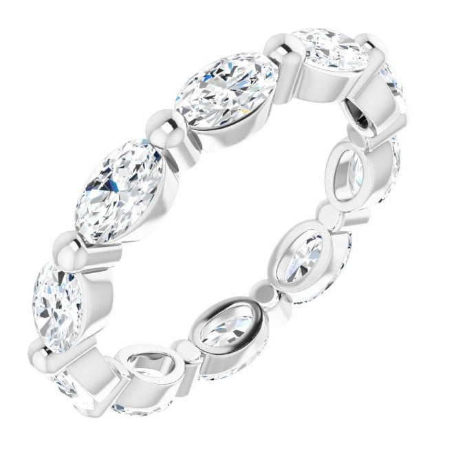 14K Yellow Or White Gold Oval 5 X 3 Mm Vs, F-G  Polished 1 9/10 Ctw Lab-Grown Diamond Eternity Band