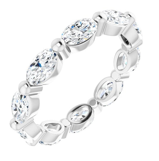 14K Yellow Or White Gold Oval 5 X 3 Mm Vs, F-G  Polished 1 9/10 Ctw Lab-Grown Diamond Eternity Band