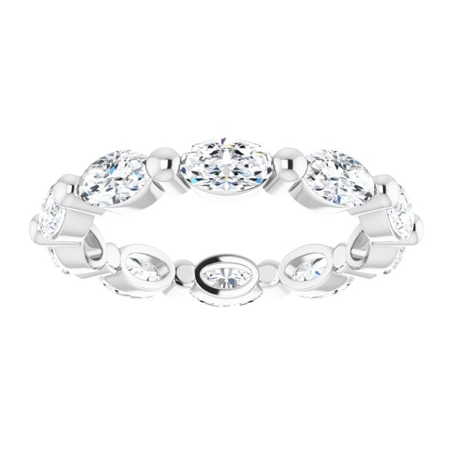 14K Yellow Or White Gold Oval 5 X 3 Mm Si1, Ghi  Polished 2 1/2 Ctw Natural Diamond Eternity Band