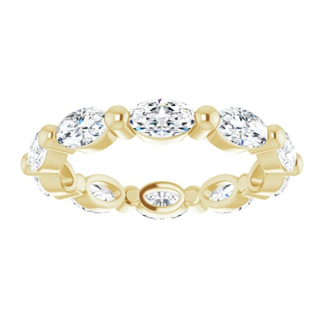 14K Yellow Or White Gold Oval 5 X 3 Mm Vs, F-G  Polished 1 9/10 Ctw Lab-Grown Diamond Eternity Band