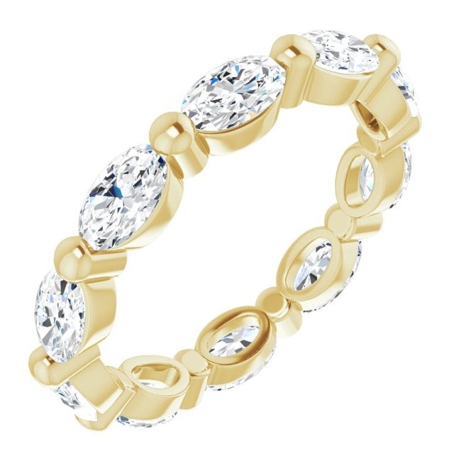 14K Yellow Or White Gold Oval 5 X 3 Mm Vs, F-G  Polished 1 9/10 Ctw Lab-Grown Diamond Eternity Band