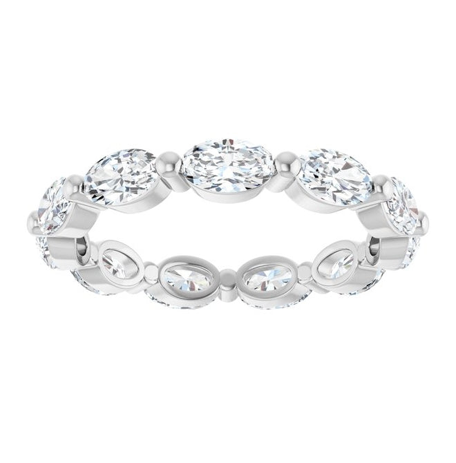 14K Yellow Or White Gold Oval 5 X 3 Mm Si1, Ghi  Polished 2 1/2 Ctw Natural Diamond Eternity Band