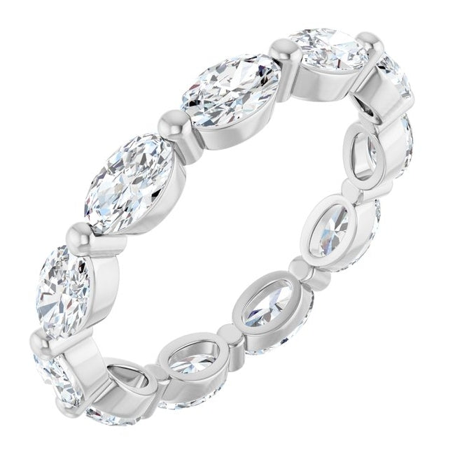 14K Yellow Or White Gold Oval 5 X 3 Mm Vs, F-G  Polished 1 9/10 Ctw Lab-Grown Diamond Eternity Band