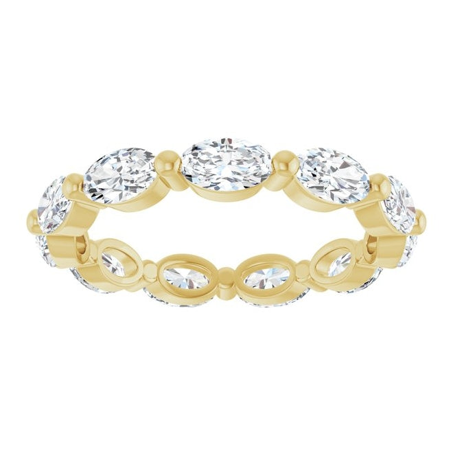 14K Yellow Or White Gold Oval 5 X 3 Mm Vs, F-G  Polished 1 9/10 Ctw Lab-Grown Diamond Eternity Band