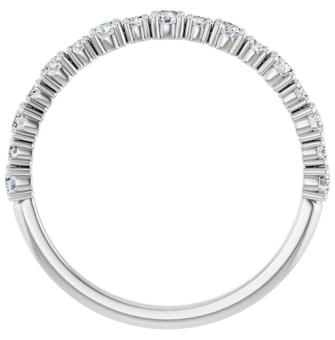 14K Yellow Or White Gold Round 2 Mm Polished 3/8 Ctw Lab-Grown Diamond Anniversary Band