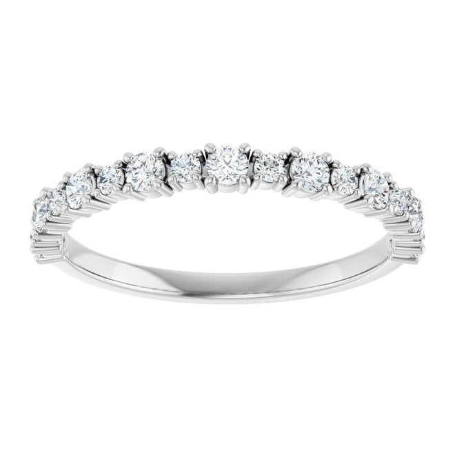 14K Yellow Or White Gold Round 2 Mm Polished 3/8 Ctw Lab-Grown Diamond Anniversary Band