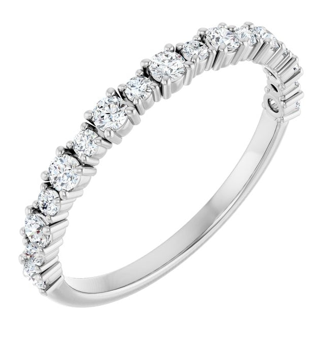 14K Yellow Or White Gold Round 2 Mm Polished 3/8 Ctw Lab-Grown Diamond Anniversary Band