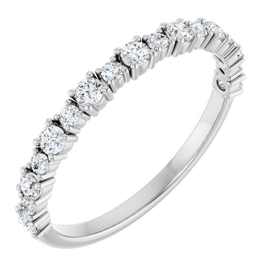 14K Yellow Or White Gold Round 2 Mm Polished 3/8 Ctw Lab-Grown Diamond Anniversary Band