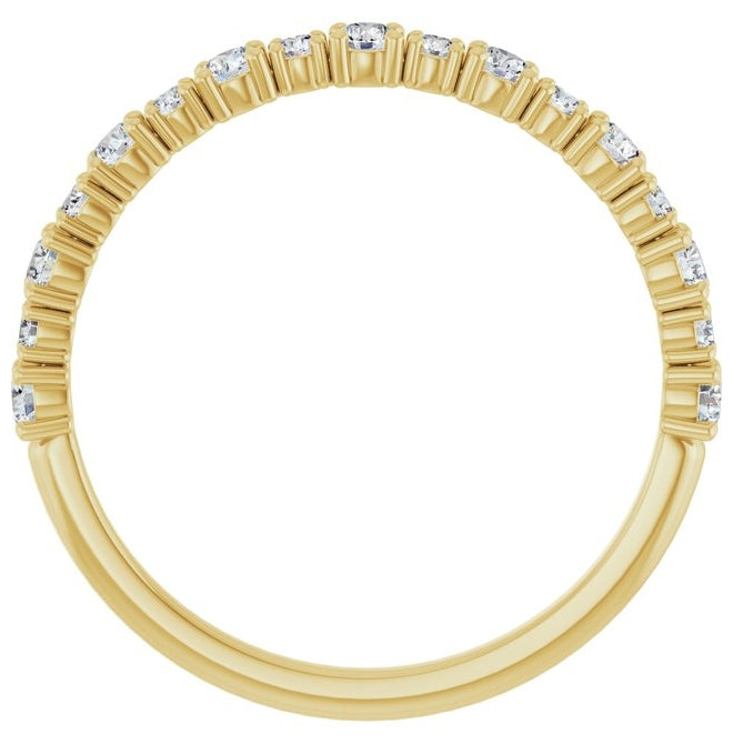 14K Yellow Or White Gold Round 2 Mm Polished 3/8 Ctw Lab-Grown Diamond Anniversary Band