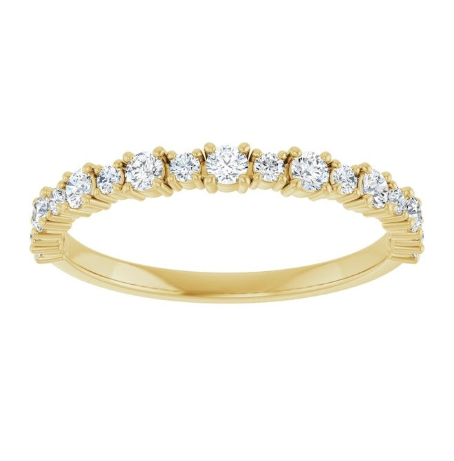 14K Yellow Or White Gold Round 2 Mm Polished 3/8 Ctw Lab-Grown Diamond Anniversary Band