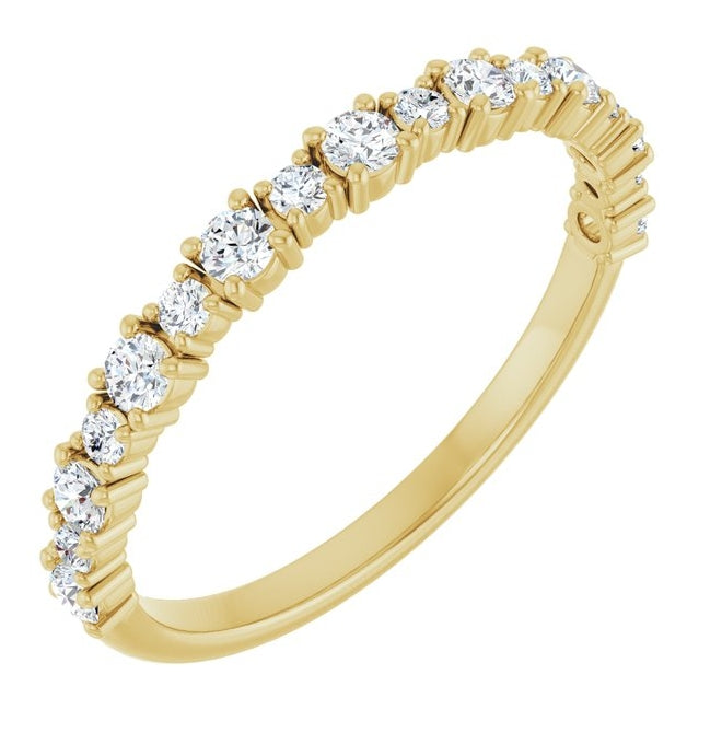 14K Yellow Or White Gold Round 2 Mm Polished 3/8 Ctw Lab-Grown Diamond Anniversary Band