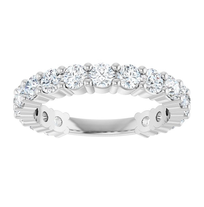 14K Yellow Or White Gold Round 3 Mm Polished 1 3/4 Ctw Lab-Grown Diamond Anniversary Band Size 7